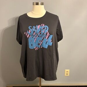 Ripple Junction Black Saved By The Bell Graphic Tee with Blue & Pink Print